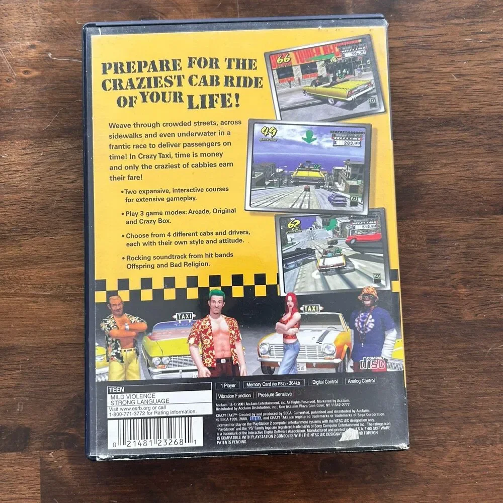 Crazy Taxi (Sony PlayStation 2, 2002) PS2 Black Label  CIB w/ Manual